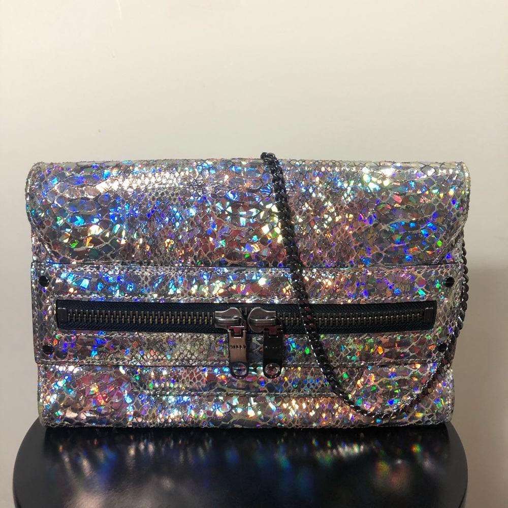 Milly Holographic Python-Embossed Purse - image 6